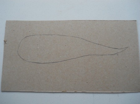 Carrot root template before adding seam allowances.