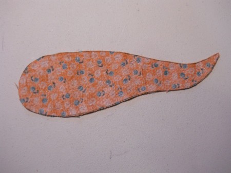 Carrot weight fabric pieces with right sides together.