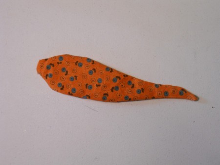 Carrot weight after stitching and turning right side out.