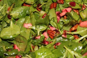 Cran-Apple Spinach Salad with Spiced Pecans