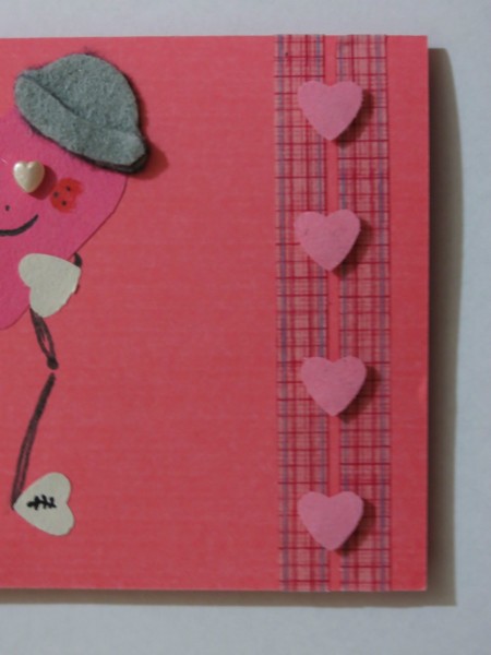 Tape and hearts down the side.