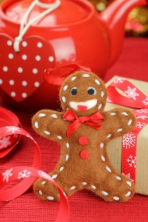 homemade felt gingerbread ornament