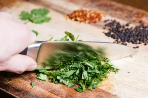 Cutting Cilantro