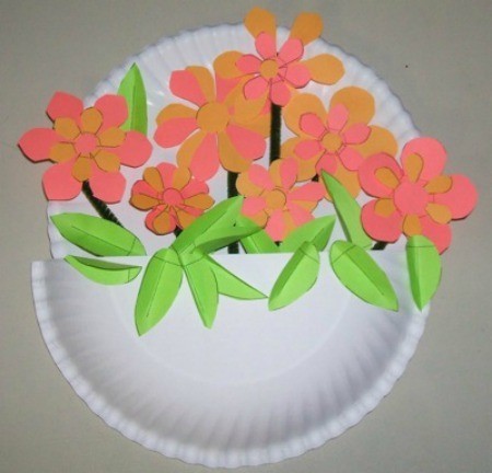 Paper Plate Flower Basket