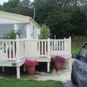 Photo of static caravan from driveway.