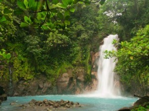 Celestial Blue waterfall in Costa Rica.