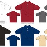 Colored outline drawings of shirts.