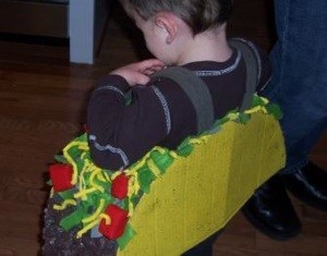 Child dressed as a taco.