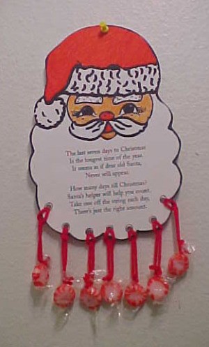 paper Santa countdown for last 7 days