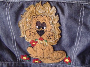 Punch embroidery lion.