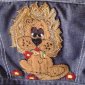 Punch embroidery lion.