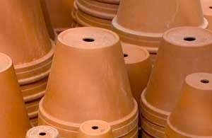 stacks of terra cotta pots