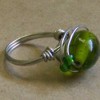 Wire ring with green stone.
