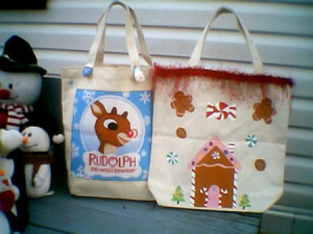 Christmas Purses - Rudolph and gingerbread house bags