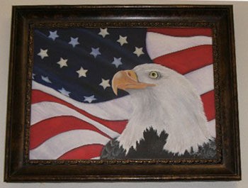 American Flag and Eagle Painting