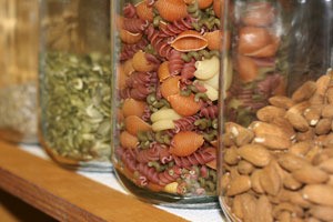 jars with dried foods