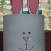 Bunny Easter basket made from a formula can.