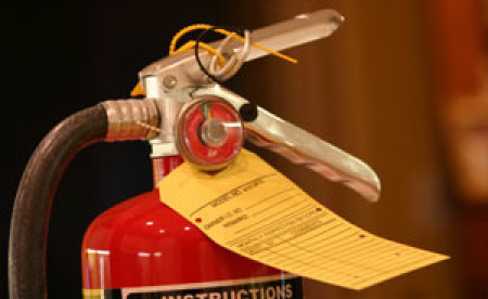 A fire extinguisher.