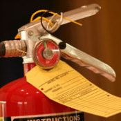 A fire extinguisher.