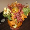 craft pumpkin with fall silk foliage