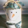 Jar decorated as a snowman.