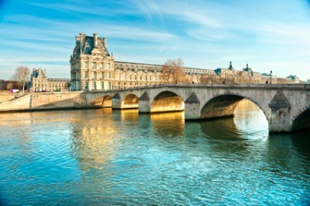 Louvre Museum and Pont Royal, Paris - France