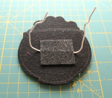 felt square over wire