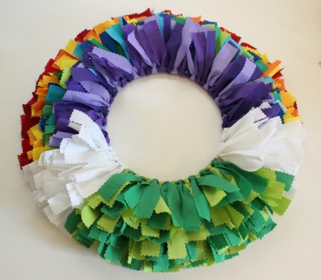 St. Patrick's Day Fabric Scrap Wreath | ThriftyFun