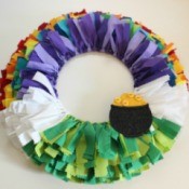 attach pot of gold to wreath