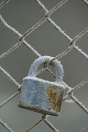 Frozen Metal Padlock