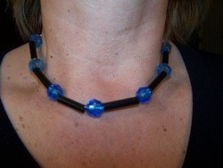 blue and black necklace