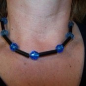 blue and black necklace