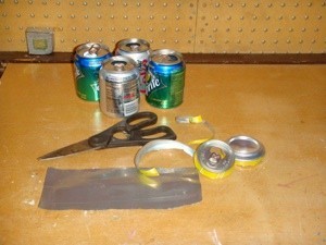 cutting the soda cans