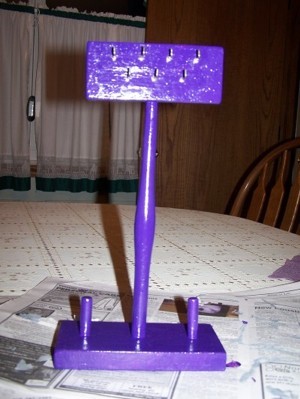 Finished Purple Jewelry Stand