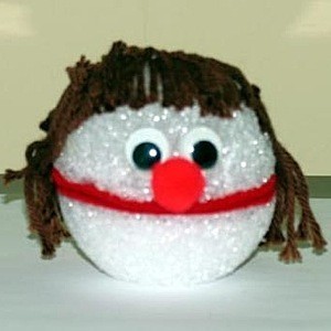 Styrofoam ball puppet.