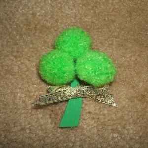 Pom Pom Shamrock Pin