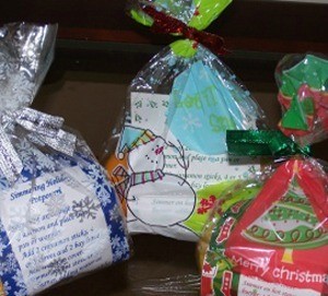 Bags of holiday potpourri made as gifts.