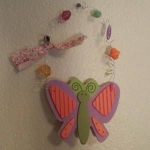 Hanging foam butterfly.