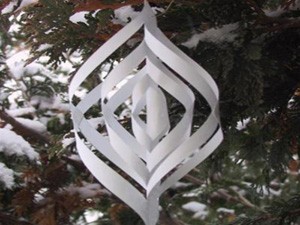 3-D Paper Ornament in tree