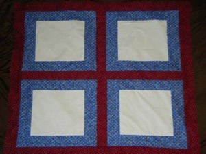 Red, white, and blue quilt blockx.