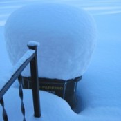 Snow off the back porch.