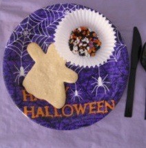 cookie on Halloween plate