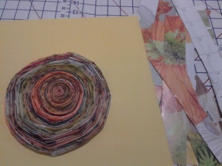 Circle on yellow background.