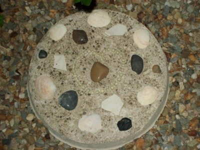 decorated stepping stone