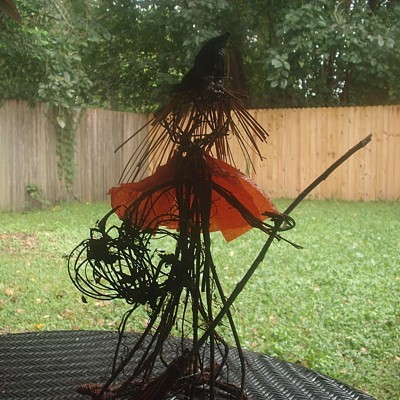 witch on patio table
