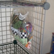 Click together wire rack for craft supplies.