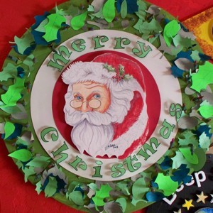 wreath with Santa in center