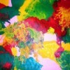 colorful abstract painting made using a hair dryer