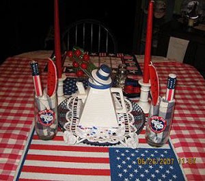 Red white and blue table decorations