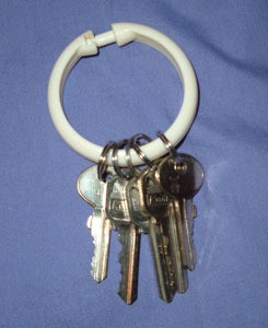 Reuse Shower Curtain Rings For Keys or Clothes